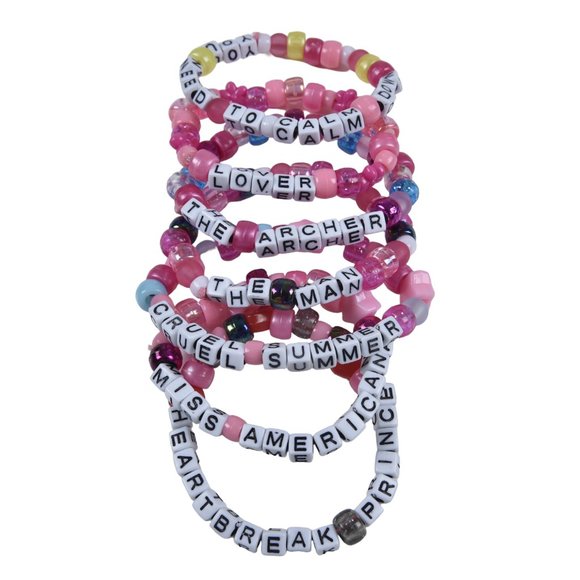 Taylor Swift Jewelry - Taylor Swift  LOVER 7 Pack Bracelets New Homemade Friendship Pink